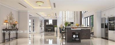 Thiết kế nội thất đồ gỗ óc chó cao cấp căn hộ Duplex Hapulico sang trọng
