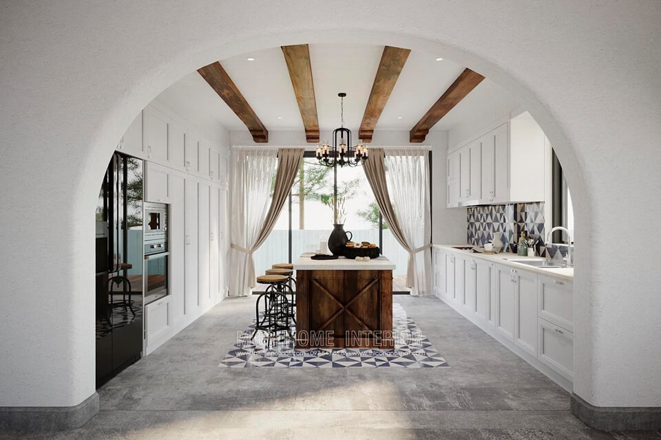 Ngỡ ngàng trước mẫu thiết kế phòng bếp hiện đại tại biệt thự Chùa Thầy, Quốc Oai, Hà Nội Thiết kế phòng bếp, tủ bếp đẹp