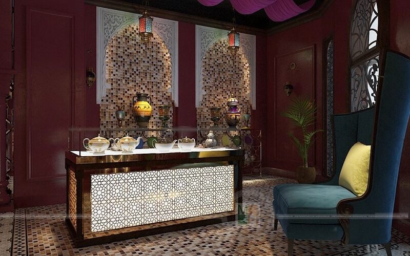 Thiết kế nội thất showroom Saffron chuyên thảo dược quý cho sức khỏe và làm đẹp từ Iran
