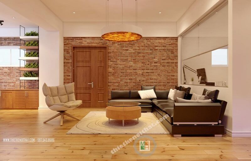 Mẫu thiết kế sofa da phòng khách cao cấp tạo điểm nhấn nổi bật cho chung cư gia chủ