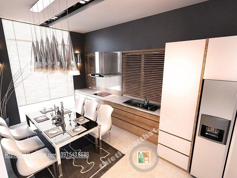 Tạo ra một khu vực bếp đẹp với nội thất gỗ công nghiệp hiện đại sẽ làm cho người nội trợ cảm thấy hấp dẫn và thích thú khi nấu nướng.