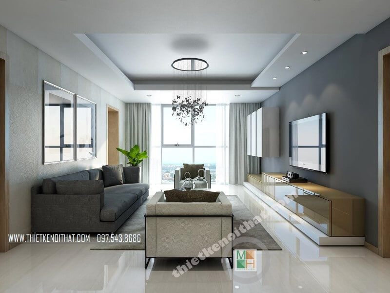 .
Thiết kế phòng khách của căn hộ chung cư Thăng Long Number One hướng sáng, có khung cửa rộng để đón nhận ánh sáng tự nhiên, tạo nên sự sống động và trẻ trung cho căn phòng.